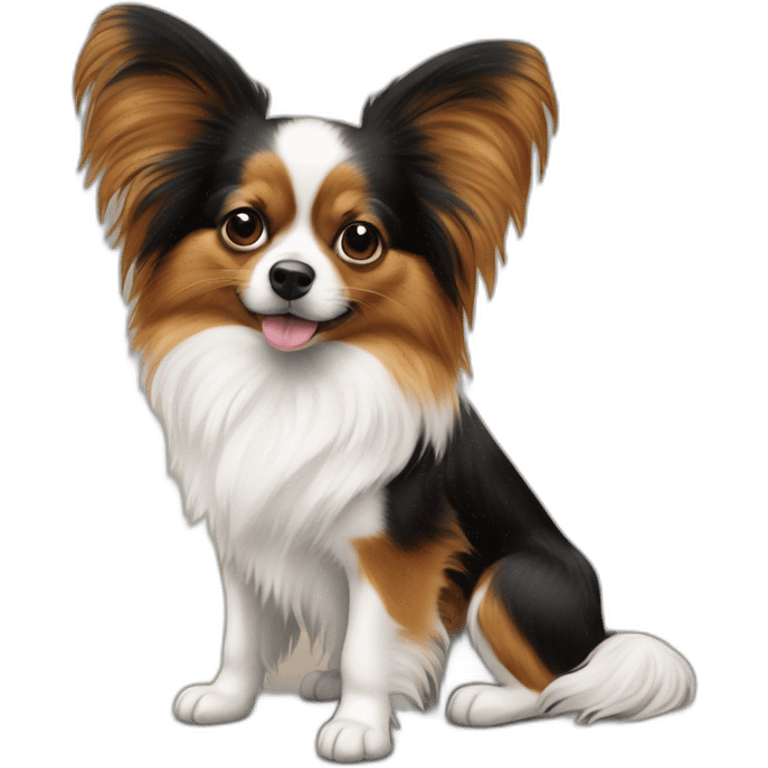 Papillon sur un chien emoji