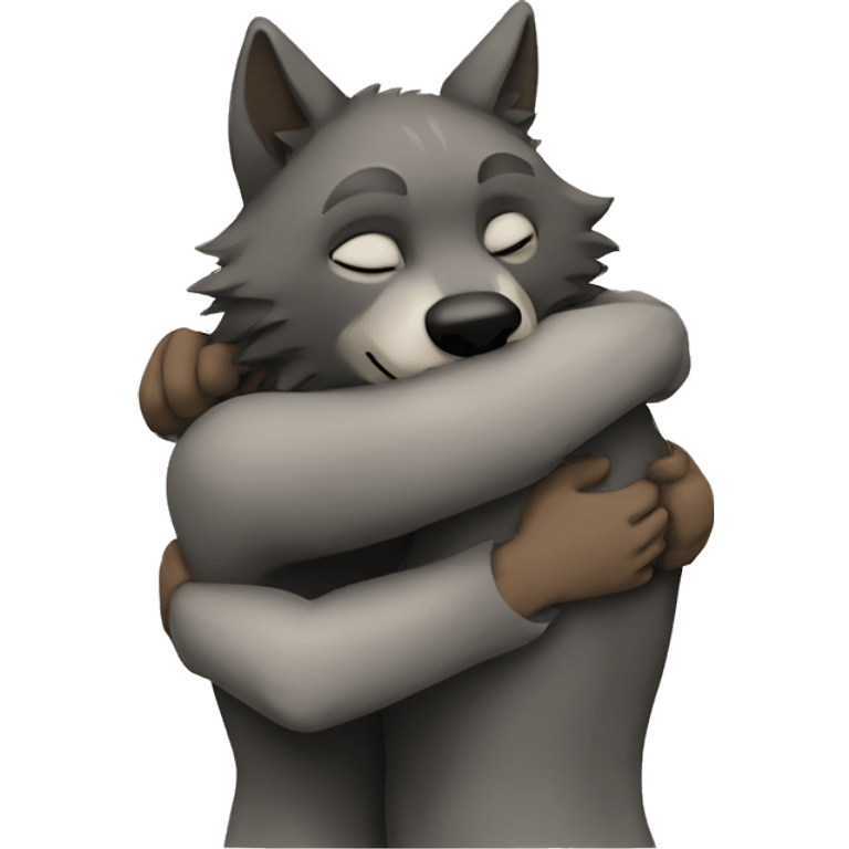 Wolf hug emoji