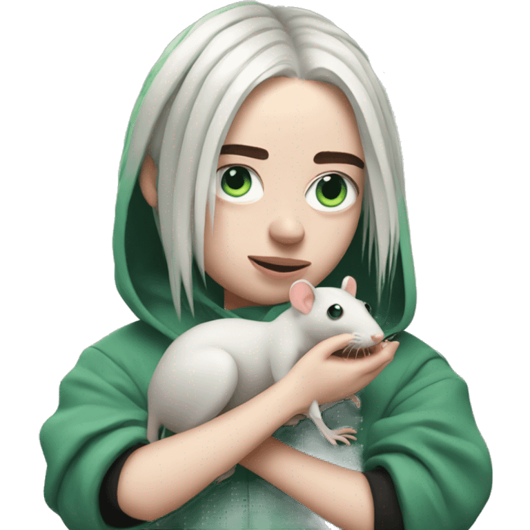 Billie eilish holding a rat emoji