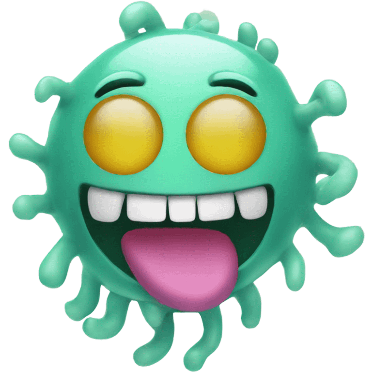 a smiling microbe in your hands emoji