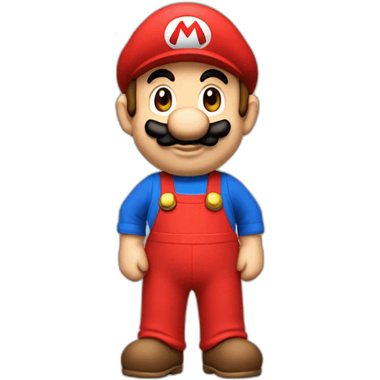 Mario with red t-shirt and blue overalls emoji