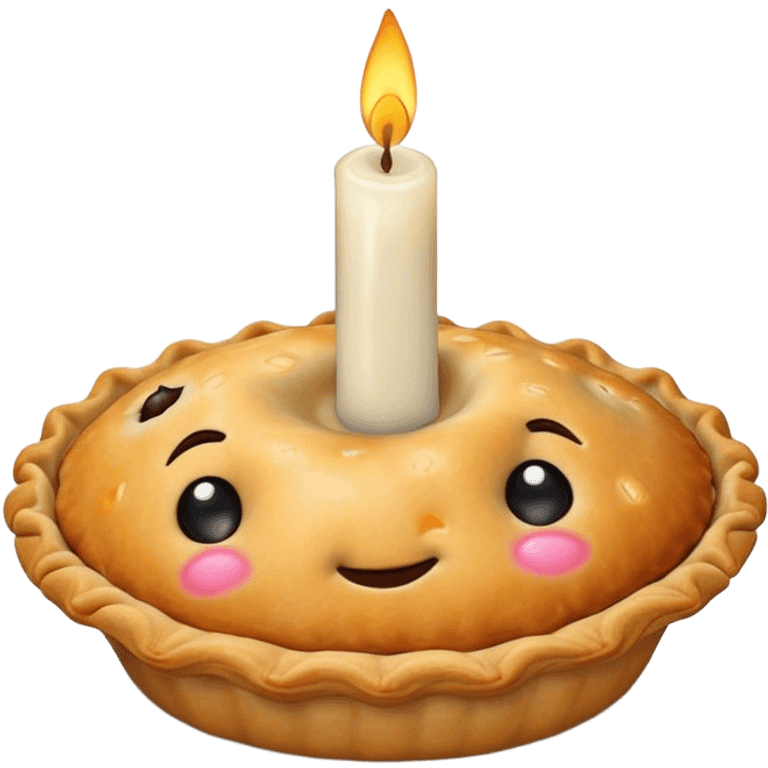 hand pie with candle emoji