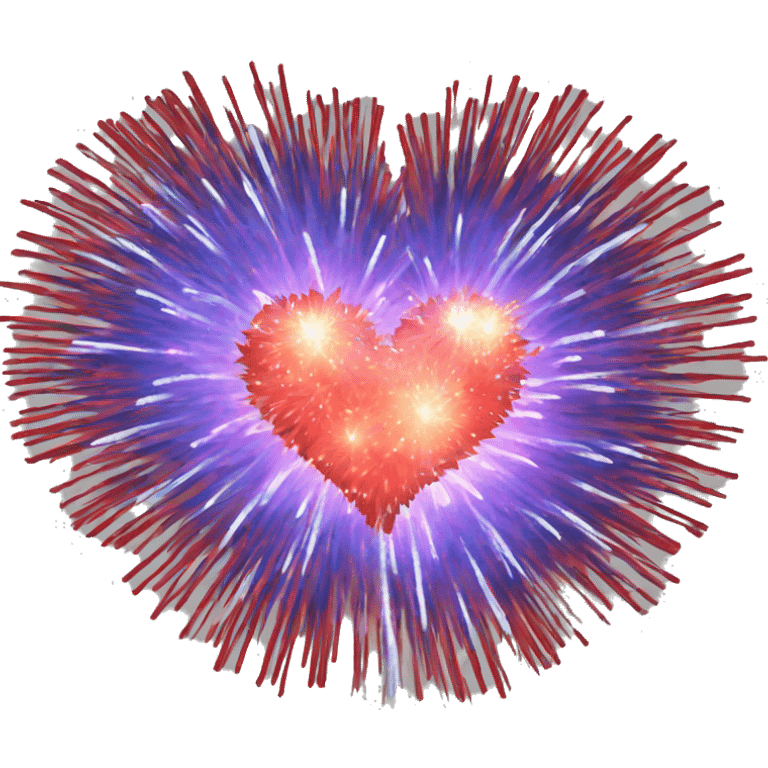 Heart shaped fireworks emoji