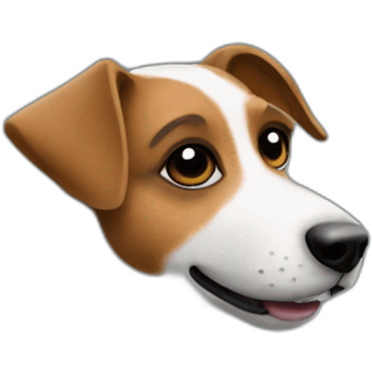 Jack Russell Dog driving emoji