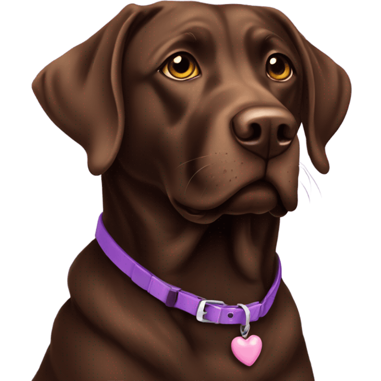 Chocolate lab, love, collar purple emoji