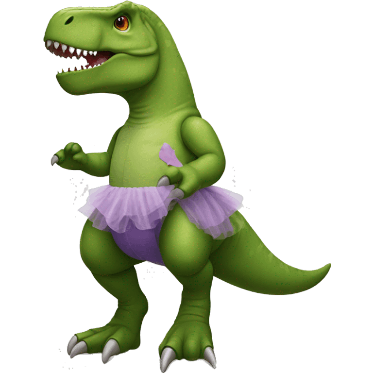 A t-Rex wearing a tutu emoji