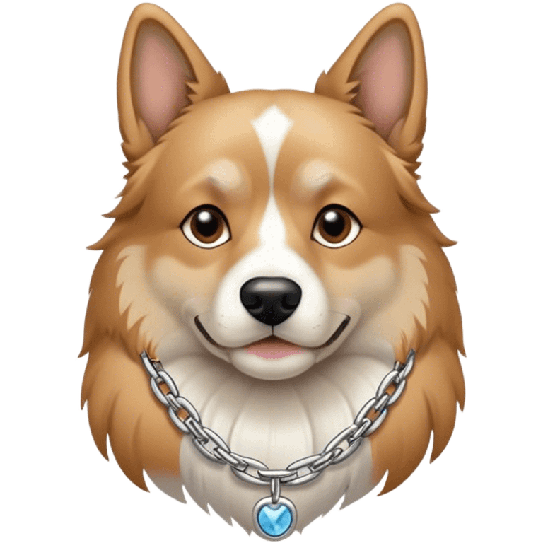 Dog wearing a chain emoji