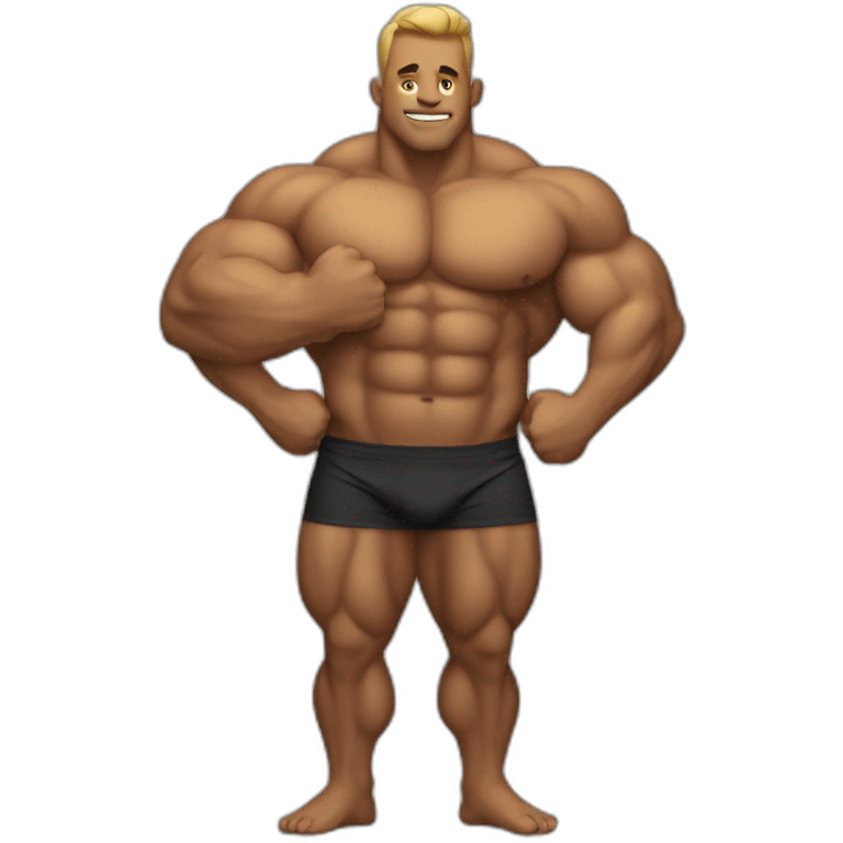 Bodybuilder with belly emoji