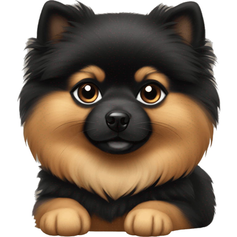 Black and tan Pomeranian puppy emoji