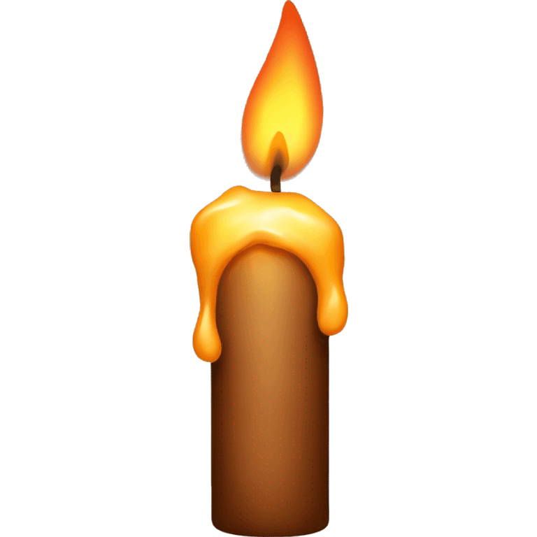 Candle brown with flame  emoji