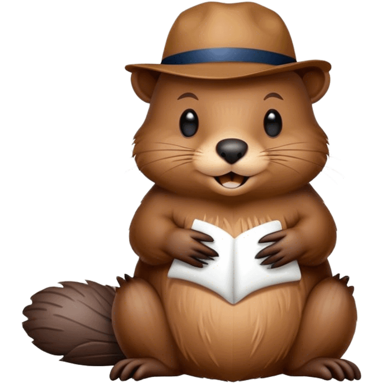 Beaver with inscription good night  emoji