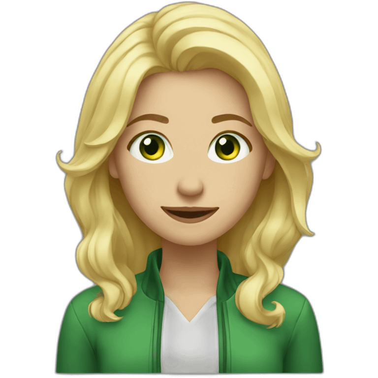 woman with blonde hair and green eyes cry and smile emoji