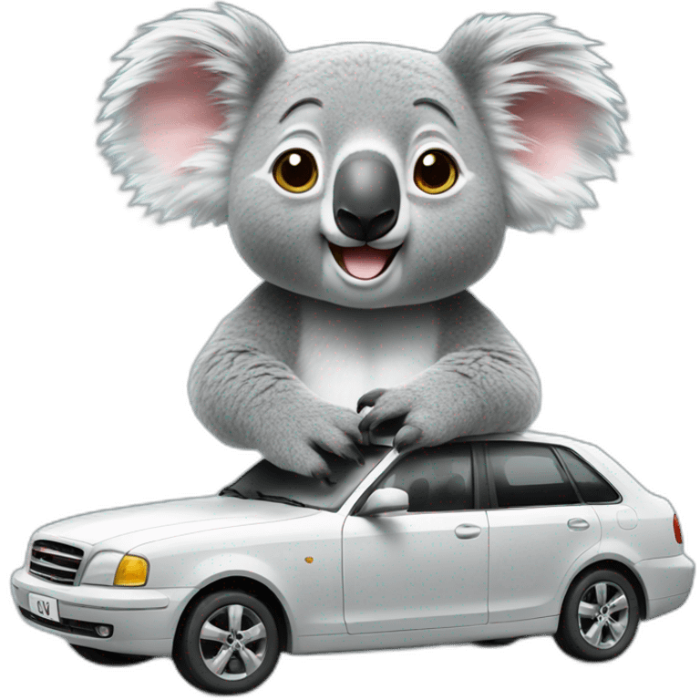 Koala on car emoji