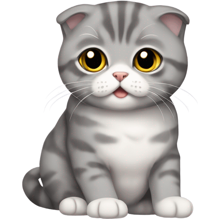 A gray scottish fold cat emoji