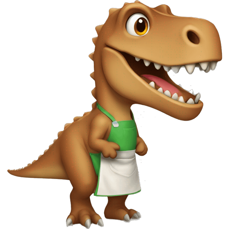 Dinosaur with brown apron emoji