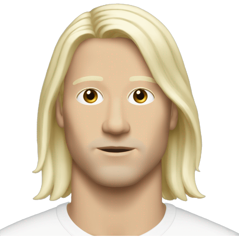 white dude with middle long hair bleached wearing balenciaga emoji