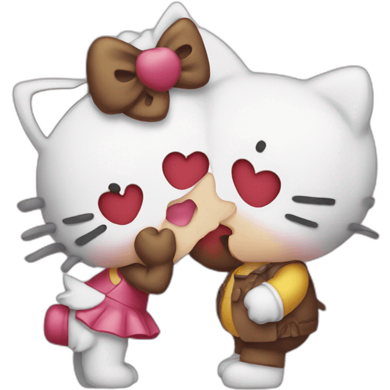 Hello kitty kissing emoji