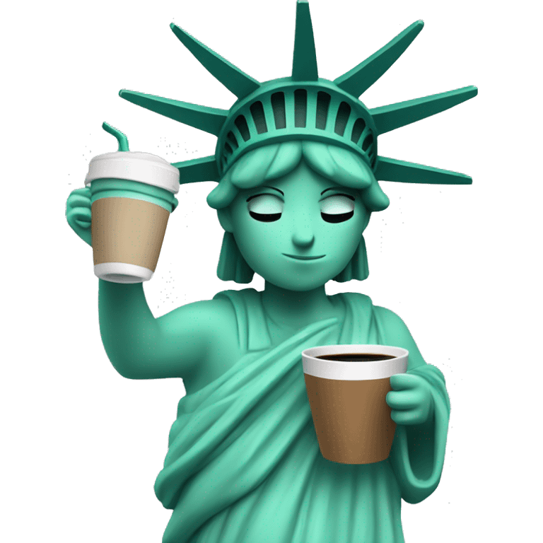 statue of liberty drinking coffee emoji