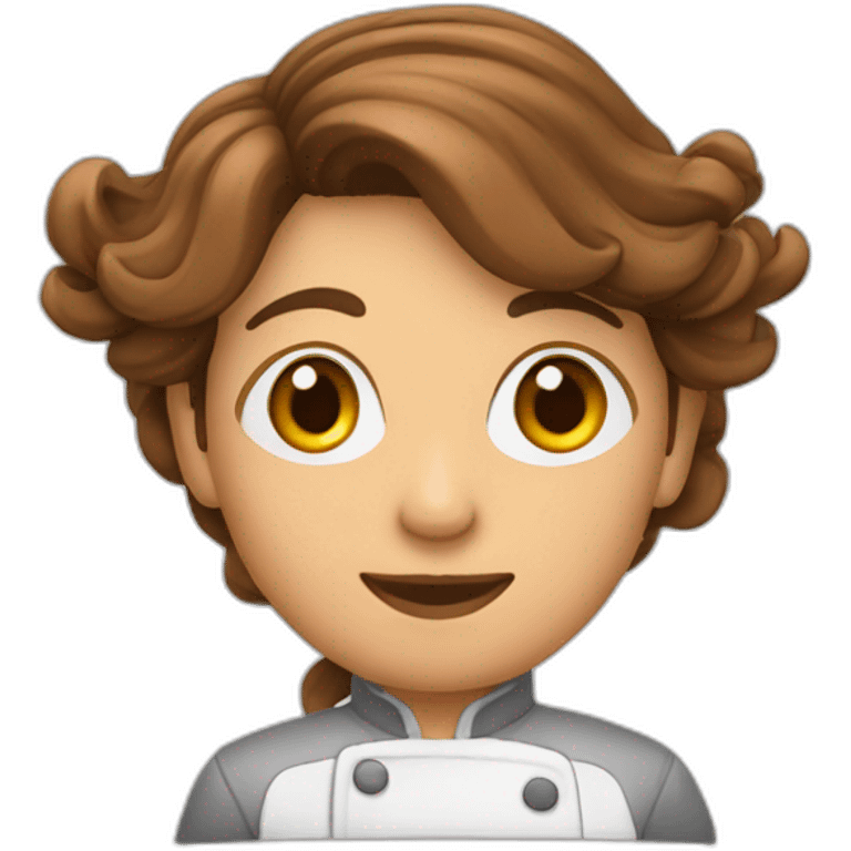 Une personne avec des cheveux bruns en train de cuisiner emoji