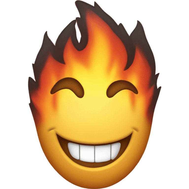 Smile emoji '🙂' with fire '🔥' on top emoji