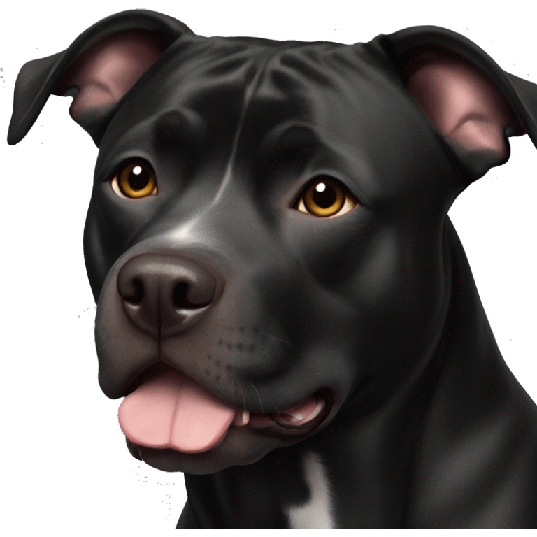 black staffordshire terrier ears back emoji