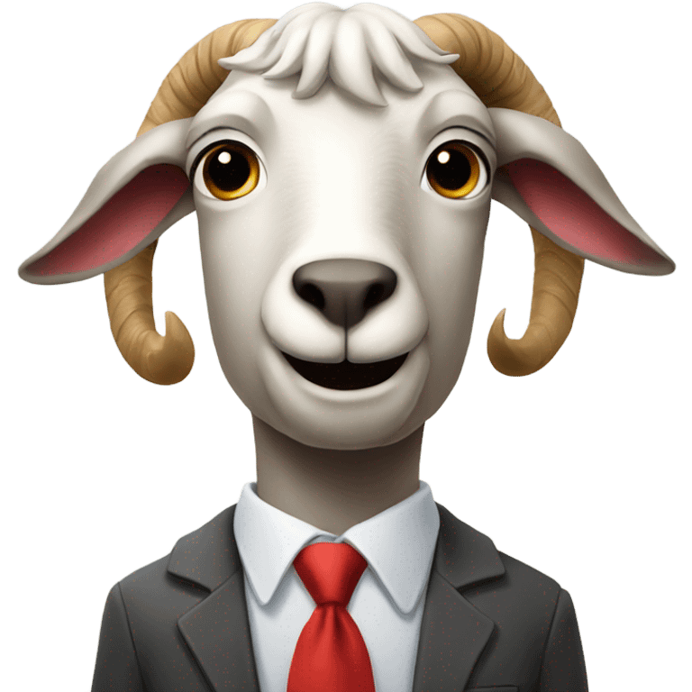 Man with goat head wearing a tie emoji