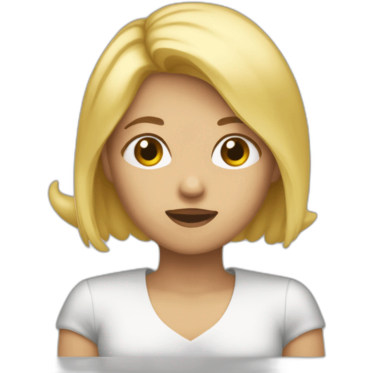 Filles blonde qui pleure emoji