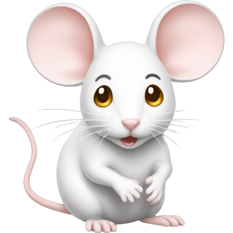 mouse gold and white, tail white emoji