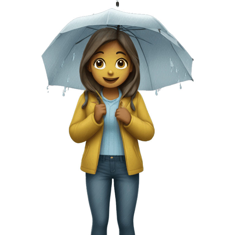 Girl in the rain  emoji