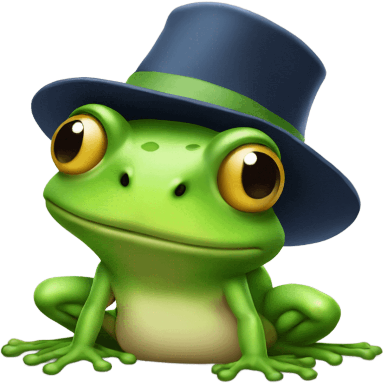 frog wearing a quant hat emoji