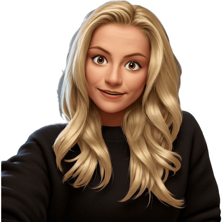 blonde girl in cozy sweater emoji