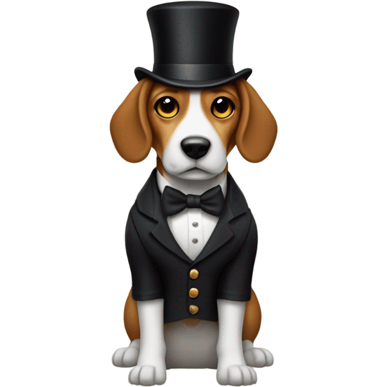 Beagle dog dressed in Edwardian clothes emoji