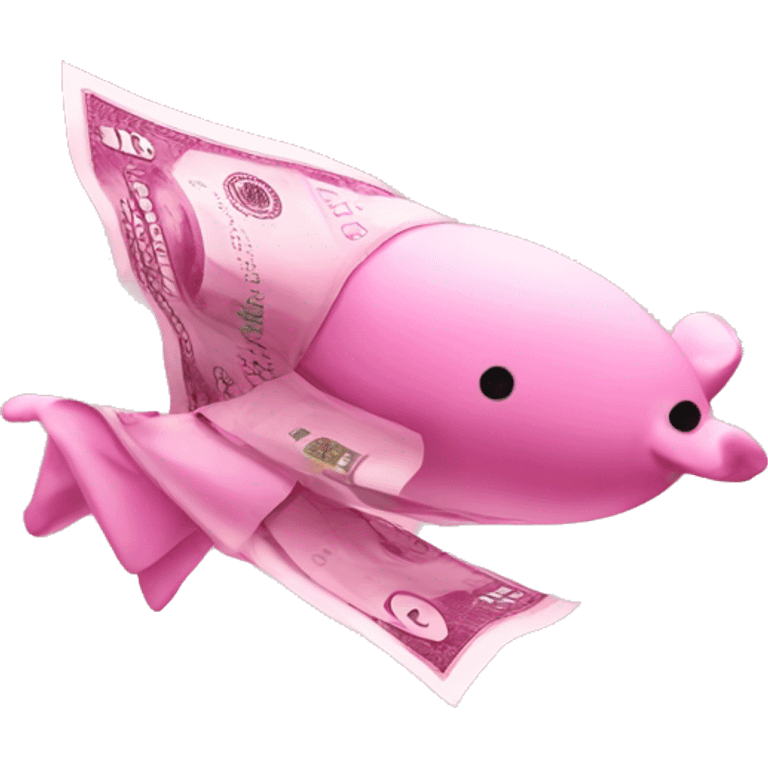 pink money flying  emoji