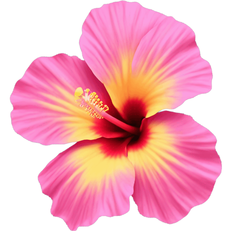 yellow and pink hibiscus flower emoji