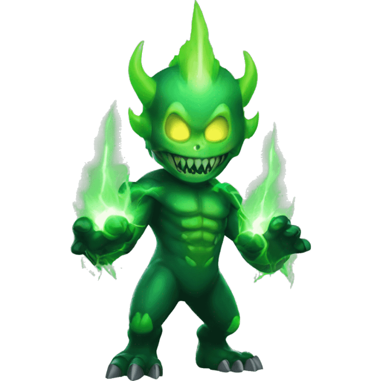 Kaiju No. 8 (2024) - Full body appearance, featuring green lightning and a skull face. emoji