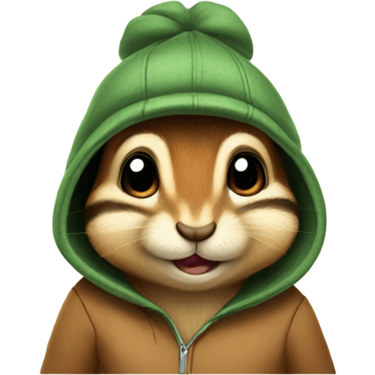 Chipmunk with hat and hoodie emoji