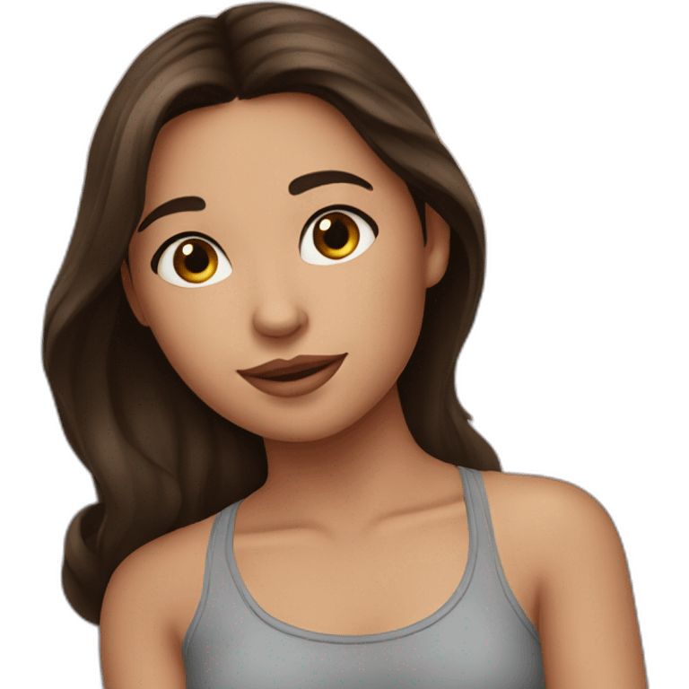 Brunette girl in love emoji