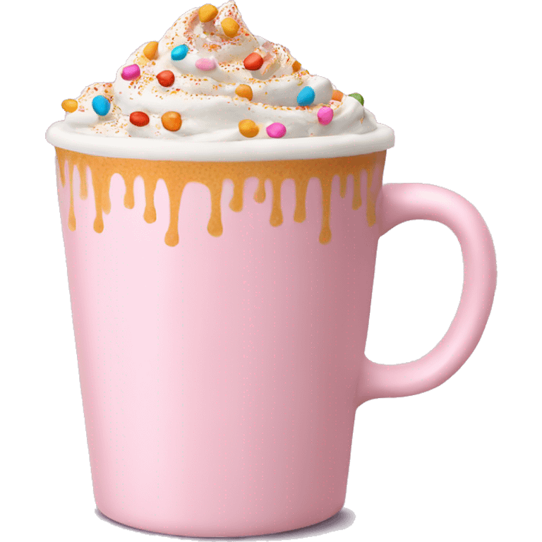 Light pink pumpkin latte with Multicolored Sprinkling emoji