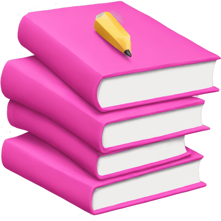 Pink homework stacked  emoji