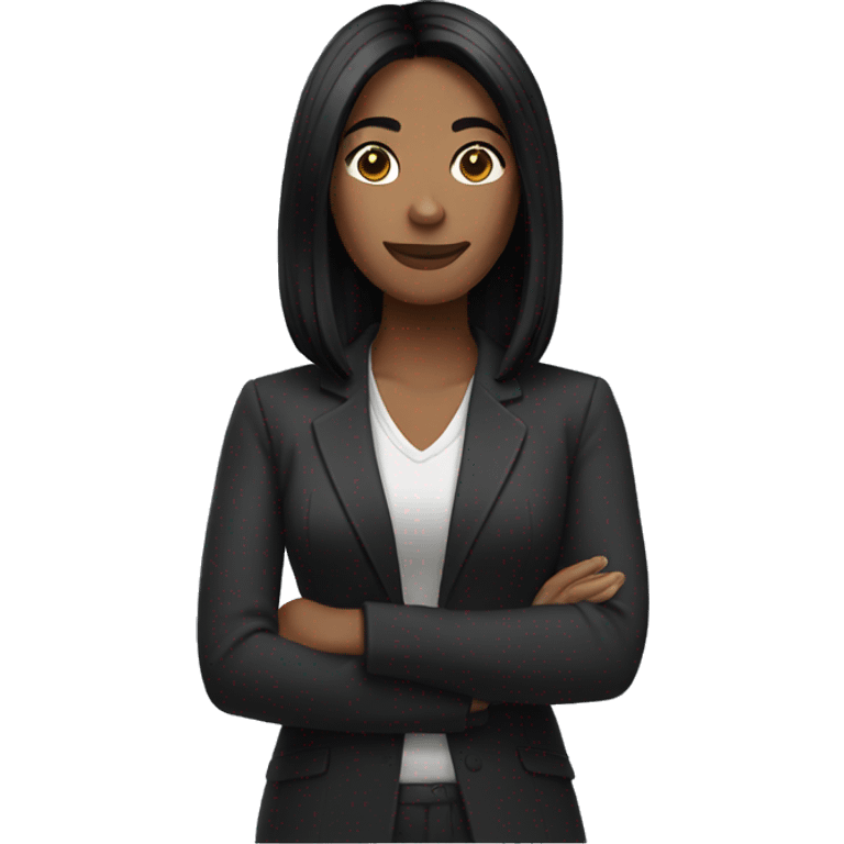 Women with shoulder length black hair  emoji