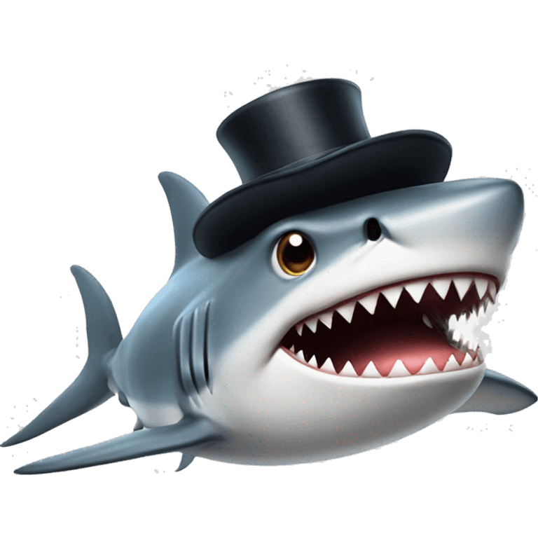 shark with tophat". emoji