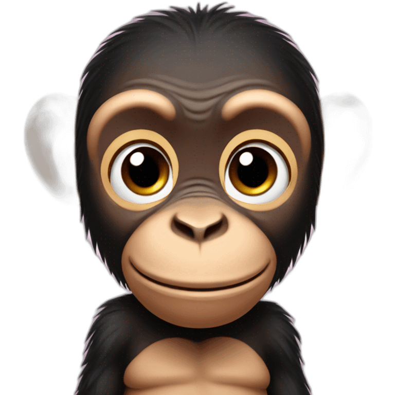 Cute chimp in love emoji