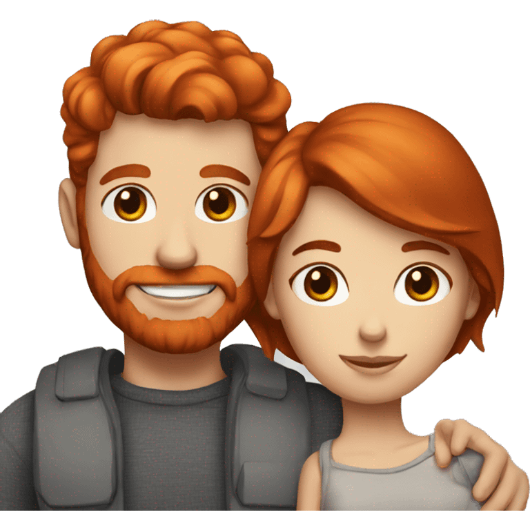 Red head man with brunette girlfriend  emoji