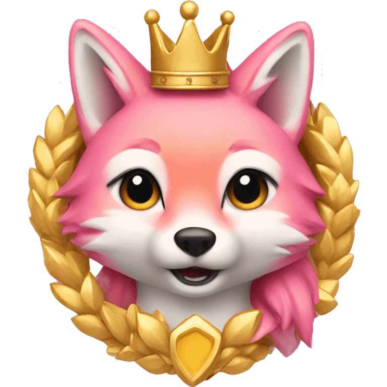 Pink fox with a gold crown  emoji