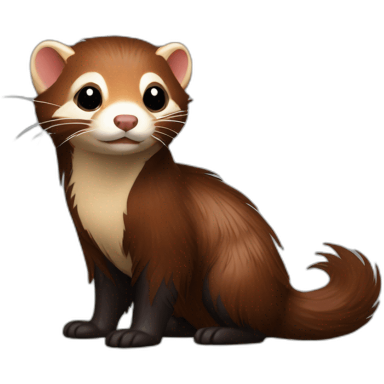 Red ferret with long fringe hairdo wearing leather jacket  emoji