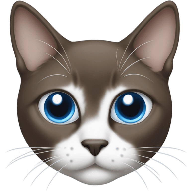 snowshoe cat with white nose and blue eyes emoji