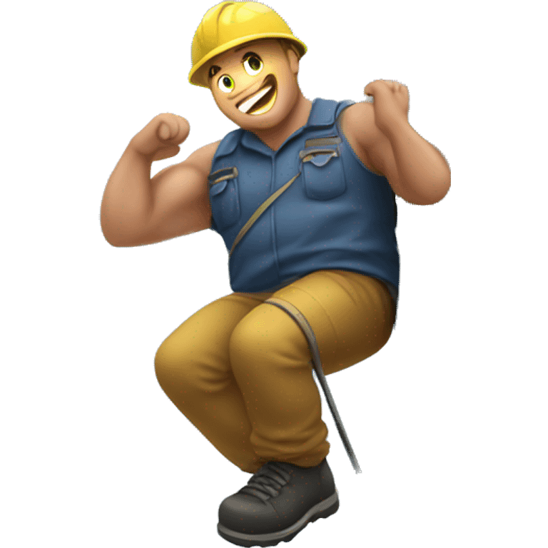 A lineman climbing a power pole emoji