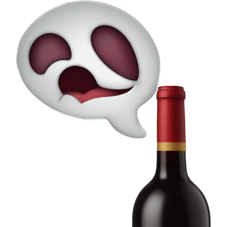 Bottle of red wine laughing  emoji