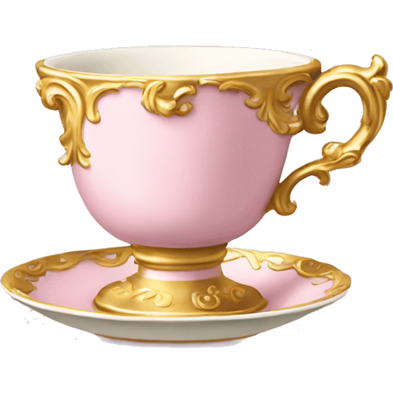 Light pink and gold vintage rococo coffee cup  emoji