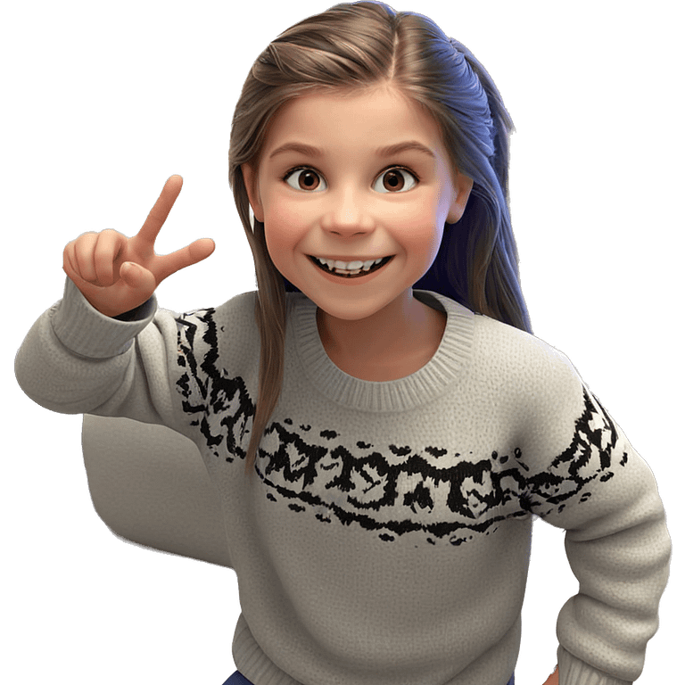 smiling girl in cozy sweater emoji